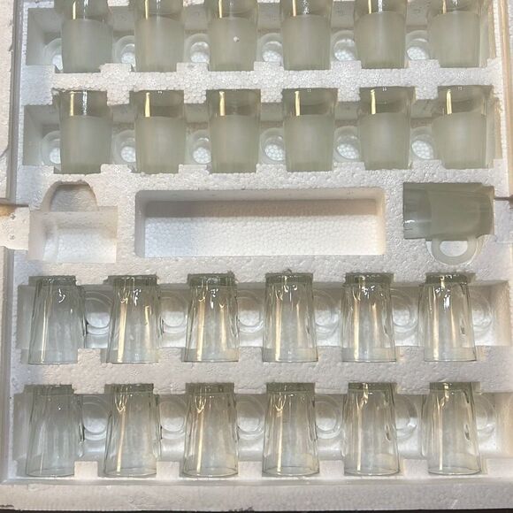 Fifth Avenue glass mini mug‎ checker drinking game set - Picture 1 of 4